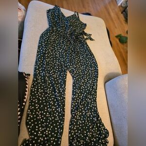 Kaileigh XL Green W/flowers Jumpsuit, Great Condition